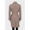 Fitted coat in check print