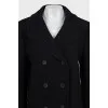 Wool coat with leather inserts