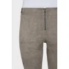 Suede trousers with elastic
