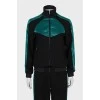 Tracksuit with green inserts