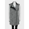 Tweed vest with zipper