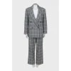 Checkered suit with palazzo pants