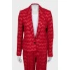 Red printed suit