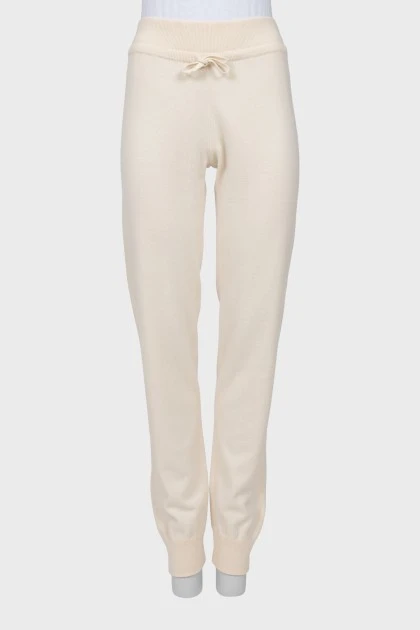 Cashmere trousers with elastic