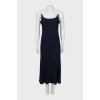 Knitted dress with pearl straps