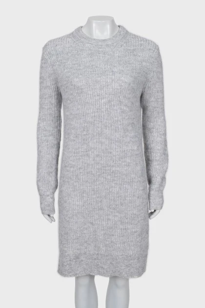 Knitted dress with short pile