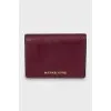 Leather wallet with gold logo