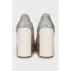 Glitter block heels