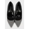 Textile high heel shoes