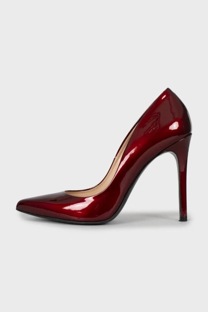Burgundy high heels