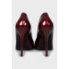 Burgundy high heels