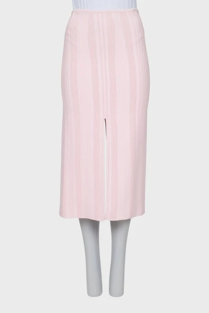 Fitted midi skirt with slits