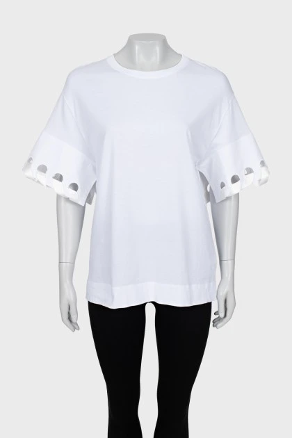 Oversized T-shirt with decor on the sleeves