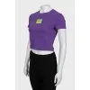 Purple top with brand logo