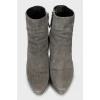 Gray suede ankle boots