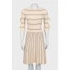 Knitted dress with combined stripes
