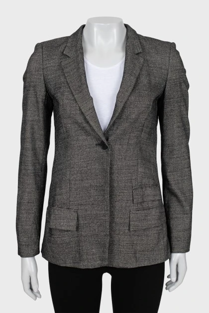 Fitted jacket in wool and silk