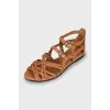 Brown woven sandals