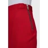 Red skirt with raised seams