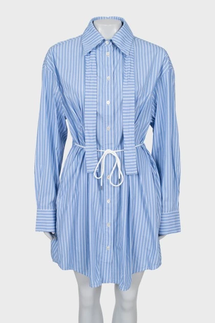 Striped fitted shirt dress