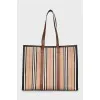 Shopper bag in branded print with tag
