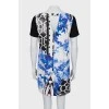 Printed dress with short sleeves