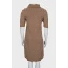 Knitted dress with silk insert