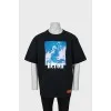 Men's oversized T-shirt with print and logo