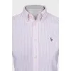 Pink striped fitted shirt