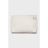 Leather clutch with embossed print
