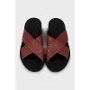 Men's leather flip-flops