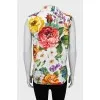 Sleeveless floral blouse