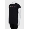 Straight-leg T-shirt with embroidered logo