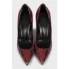 Snakeskin pointed toe shoes
