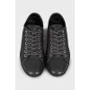 Men's sneakers with leather toe