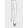 White godet skirt with front slit