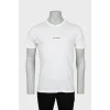 Men's white T-shirt with print on the back