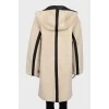 Sheepskin coat with removable hood