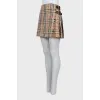 Woolen mini skirt in signature print