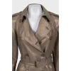 Gold-tone fitted trench coat