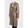 Gold-tone fitted trench coat