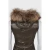 Reversible vest with removable fur