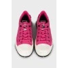 Pink sneakers with chunky soles