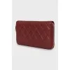 Red wallet with embossed leather