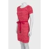 Knitted dress with lurex and tag