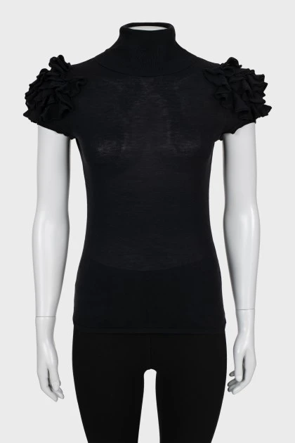 Black golf with frills on shoulders