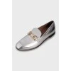 Silver leather loafers