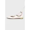 White ballet flats with ties