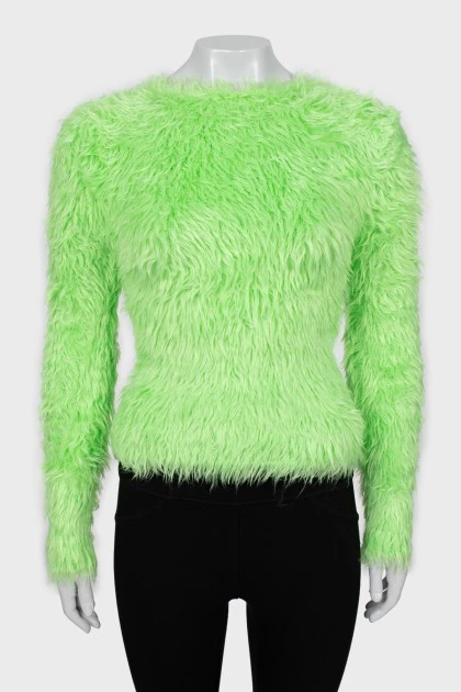Light green sweater with long pile