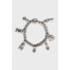 White gold bracelet with charms